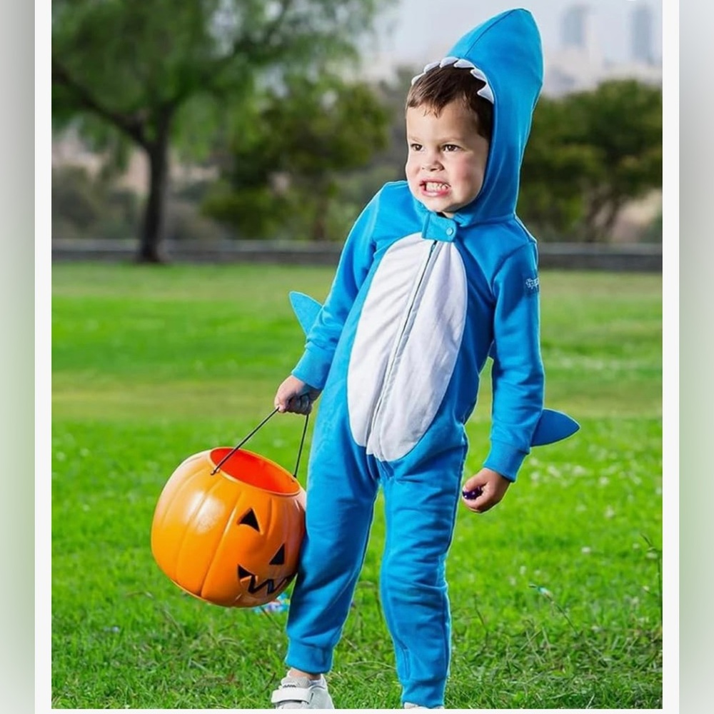Tipsy Elves Kids Blue Shark Costume with White Belly